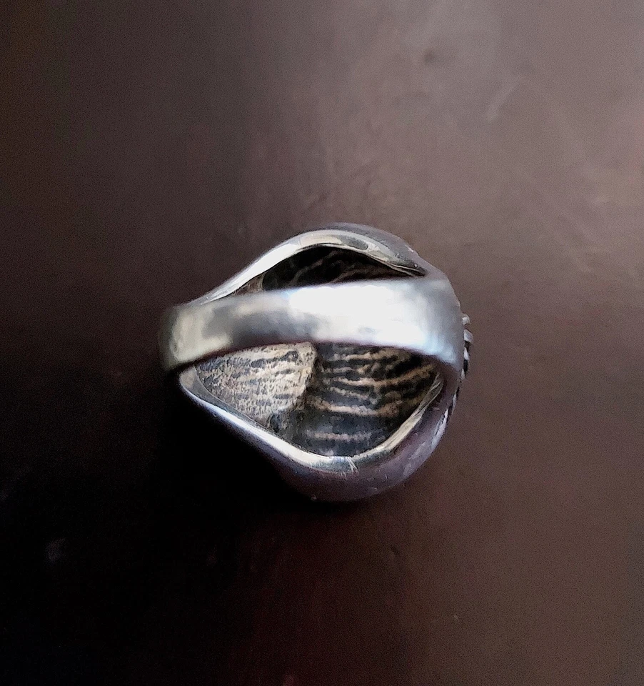 VECCHIO ANELLO ARGENTO ETNICO CUORE MARE SPIRALE - DONNA VINTAGE ANNI 80 - Immagine 4 di 4