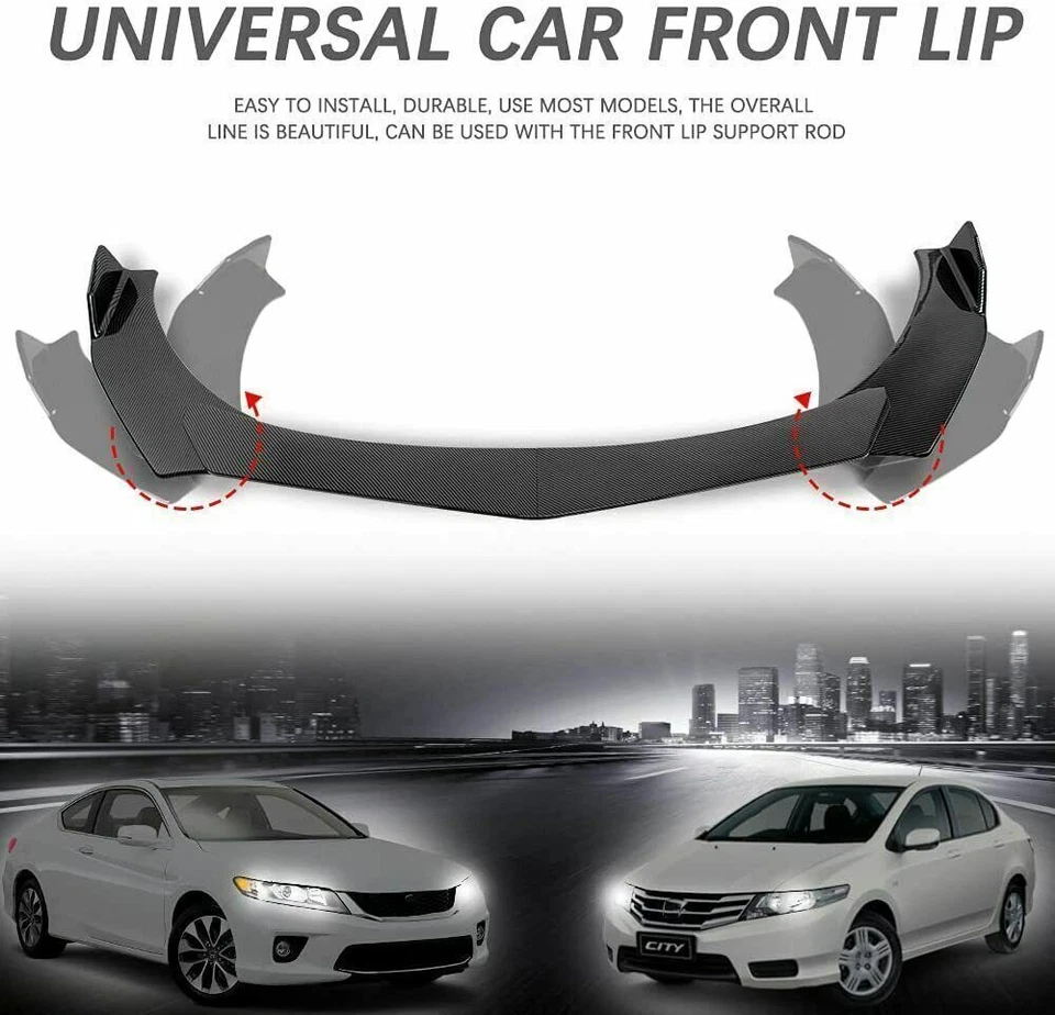 Front Bumper Lip Splitter Spoiler Rear Lip Strut Rod Body For FORD MUSTANG Foto 2 de 4