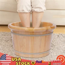 Wooden Foot Bath Basin Health Foot Massage Tub Barrel Soaking Feet Spa Bucket