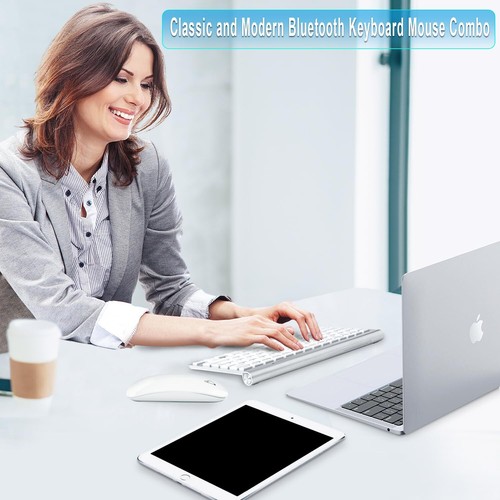 Clavier et souris Bluetooth pour Mac QWERTY silencieux sans fil compatible av... - Photo 2/6