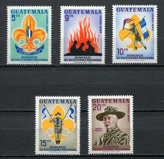 37310) GUATEMALA 1966 MNH** Scouts 5v Scott# C328/32