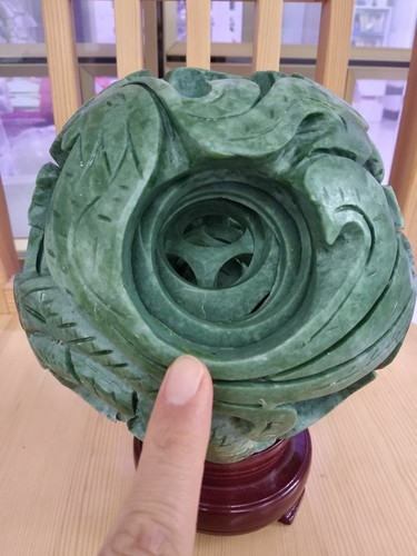 Nice 8 Layers Magical Puzzle Ball Sphere Maze Lucky Geomantic Omen Green Jade - Picture 4 of 12