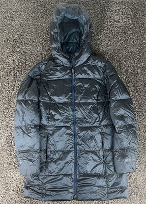Eddie Bauer Luna Peak Down Parka Puffer Jacket EB550 Peacock Blue Hood Size L
