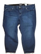 Torrid Bombshell Skinny Jeans 26XS English Channel Dark Wash Raw Hem New