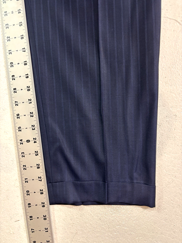 Daniel Cremieux Loro Piana 44R 38x29 2pc Pant Suit navy blue stripe Super 130s - Picture 17 of 21