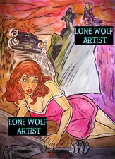 Lowbrow Art Tales from the Crypt original artwork Watercolor on hard paper