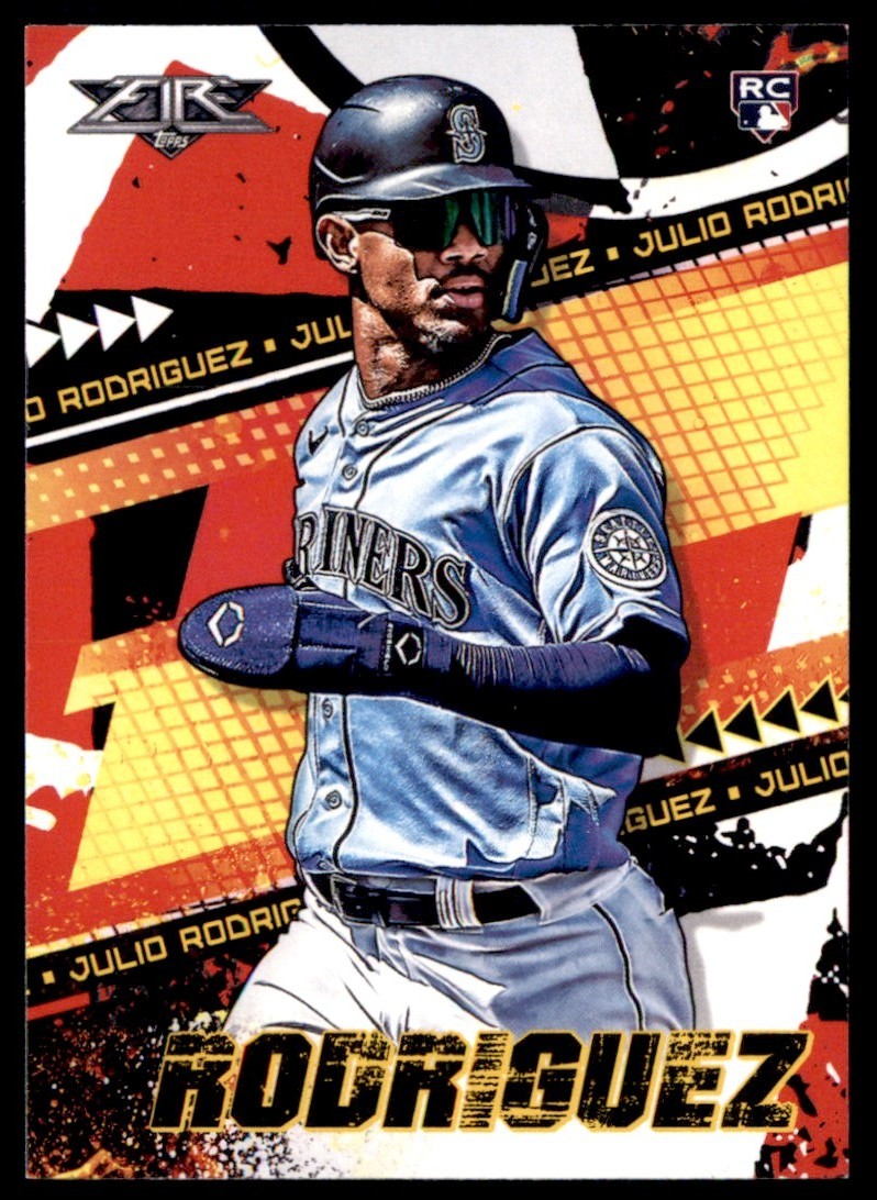 2022 Topps Fire Julio Rodriguez Rookie Seattle Mariners #107