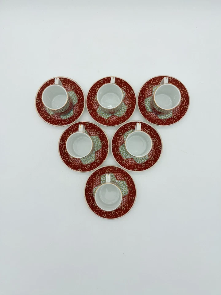 Juego de 6 tazas y platillos Williams Sonoma Espresso Demitasse hechos en Japón Foto 2 de 4