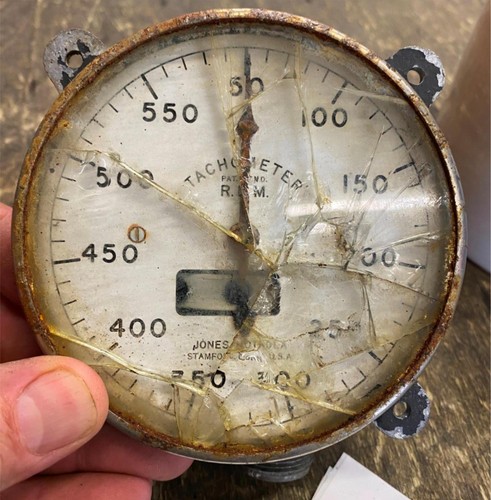 Vtg jones tachometer motorola Airplane Auto Truck 1930's 5500 Rpm Guage Meter!