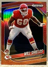 JERSEY # MATCH! 2025 Panini Prizm Black Will Shields Pigskin 68/225! CHIEFS!
