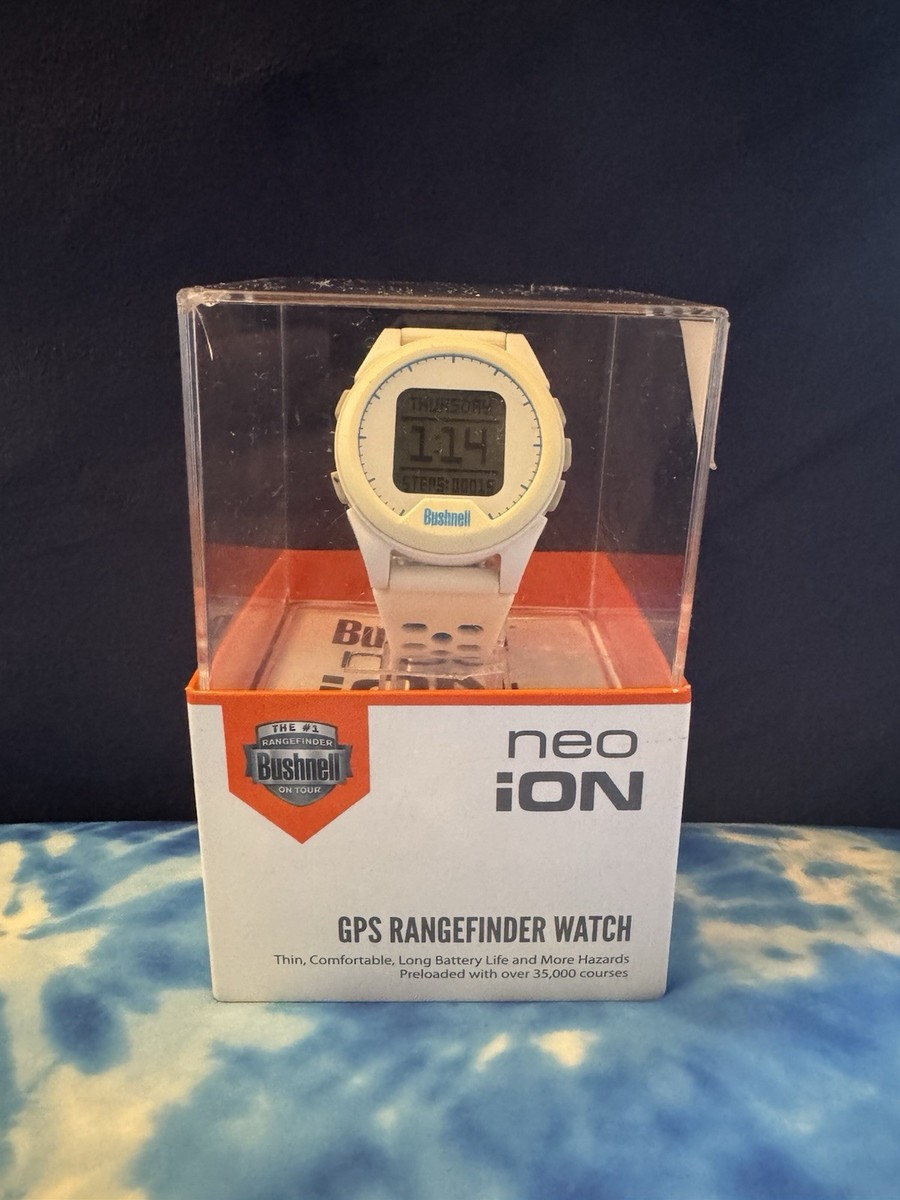 2016 Bushnell Neo Ion GPS White Blue Rangefinder Watch for Golf