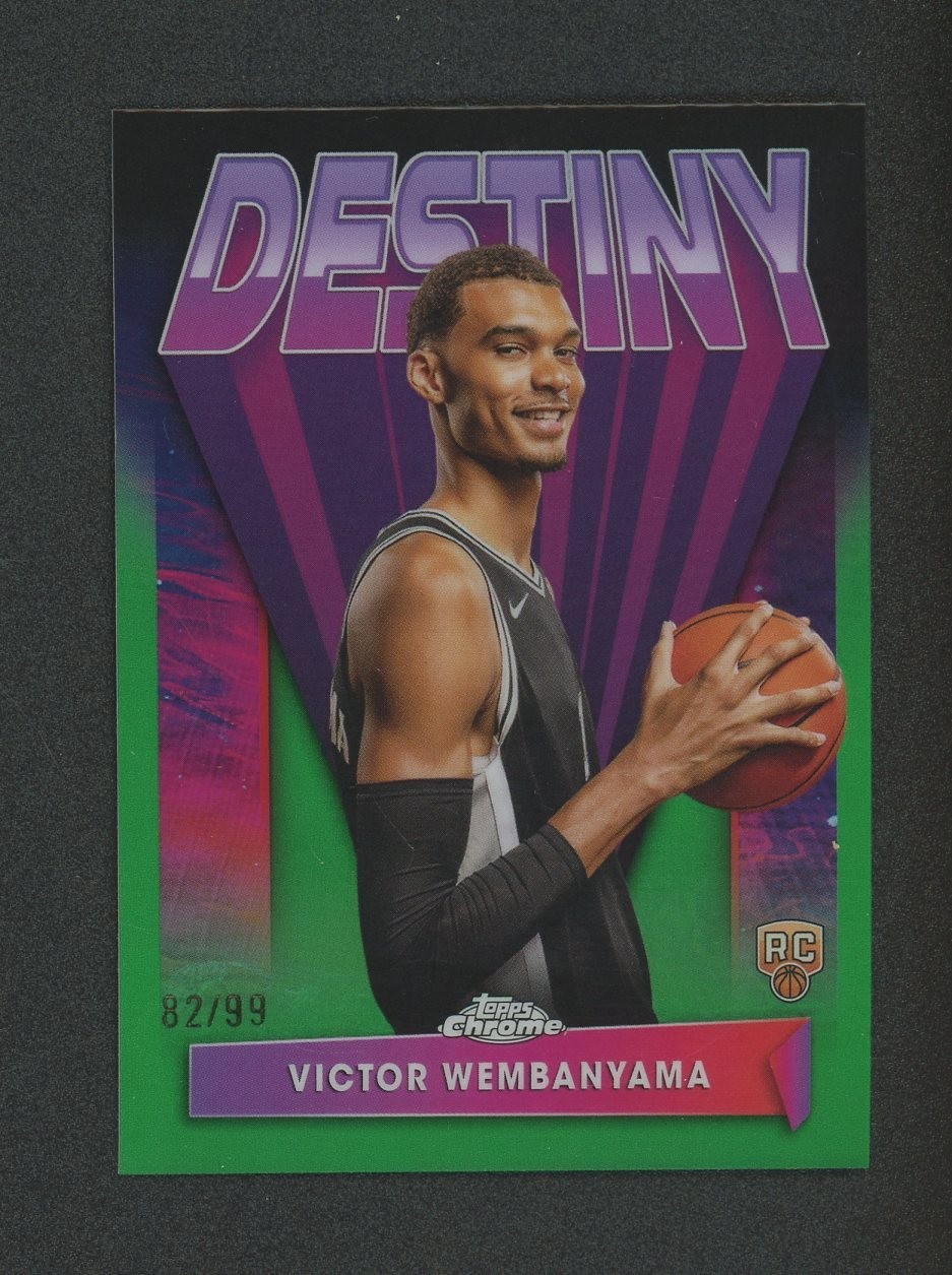 2024 Topps Chrome Destiny Green Refractor #D-1 Victor Wembanyama RC Rookie /99