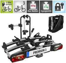 Eufab Premium 3 Fahrradträger für 3 Fahrräder Heckträger abklappbar E-Bike 11522
