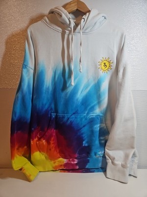 Zeds Dead Hoodie Mens Large Tie Dye Sweatshirt Pullover Dub Step EDM Concert XL