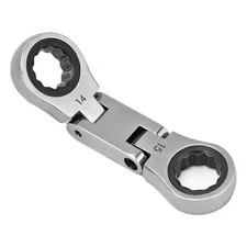 Stubby Wrenches Set Flex Head Double Box End Ratcheting Wrench Metric 14 15mm