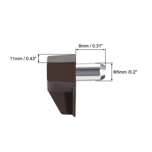 100pack Plastic Shelf Support Peg 5mm Cabinet Shelf Clips Shelf Holder Steel Pin - Picture 2 of 3
