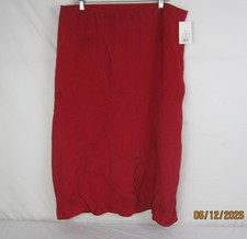 A New Day Women's Satin Midi Skirt Red XL