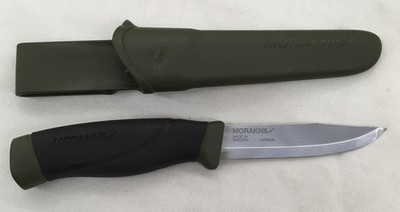Morakniv Knife w/Sheath, Heavy-Duty Carbon Steel, Sweden, Preowned