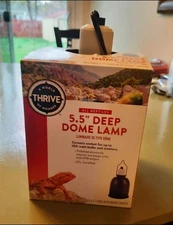 Thrive 5.5" Deep Dome Lamp Reptile Heat Light Basking 6 ft Cord Ceramic Socket 