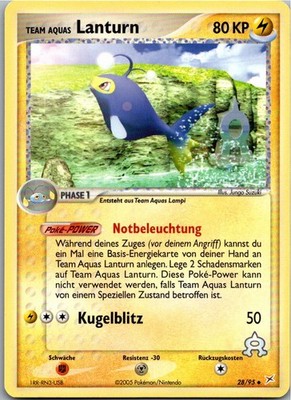 Pokémon Lanturn 28/95 EX Team Magma vs Team Aqua 2005 Deutsch