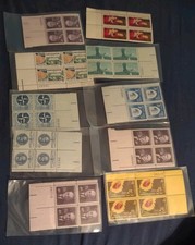 Group of 10 All different Plate blocks of US stamps 1950-60 era, Lot 6