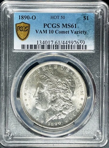 💥 1890-O Morgan Silver Dollar PCGS MS61 – VAM 10 Comet 🌠 HOT 50 Variety!!!