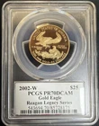 2002-W REAGAN LEGACY SERIES GOLD $25 AMERICAN EAGLE 1/2oz PCGS PR70DCAM #60