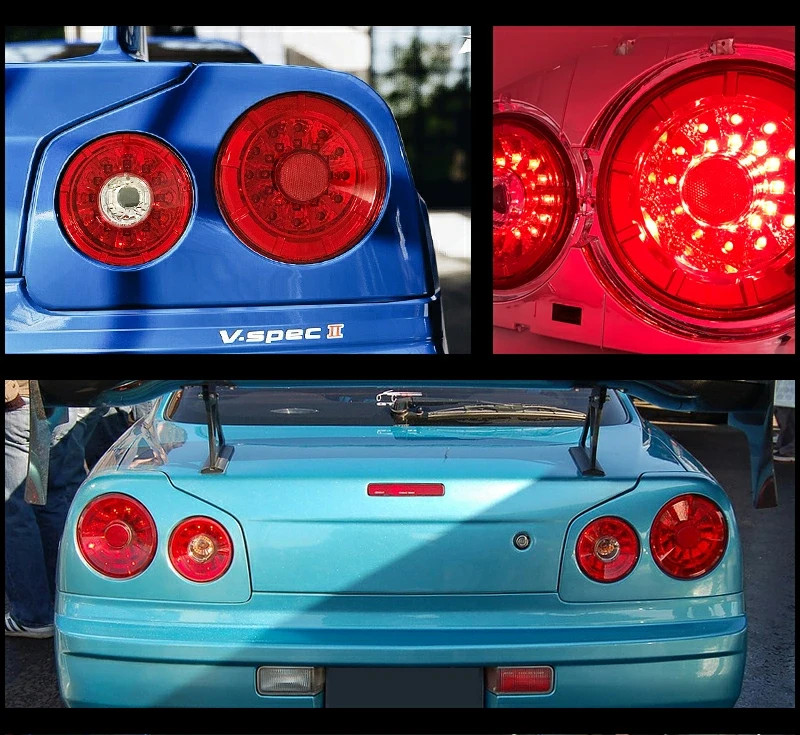 NISSAN SKYLINE R34 GT GT-R 2Door LED Tail Light Lamp LH RH Set Red