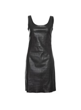 Prada Black Leather Mini Dress Sz IT 42/US 6