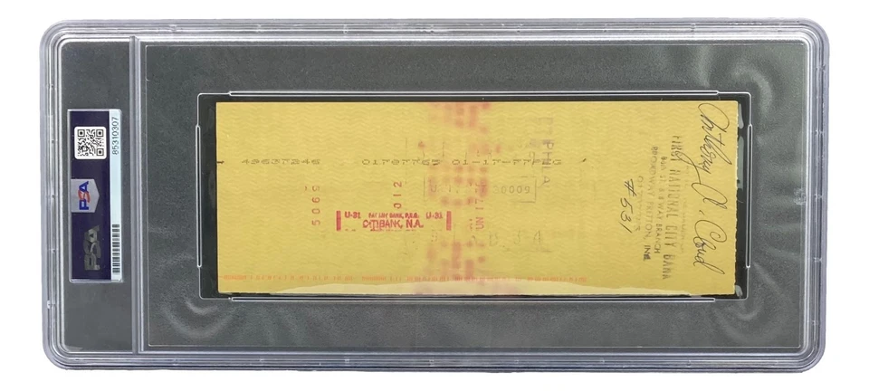 Joe Frazier Boxing Signed Slabbed Bank Check #4557 PSA/DNA - Image 2 of 2