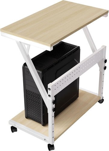 Mobile Gaming & Office Desk Stand - Adjustable Height with Rolling Caster Wheels - Picture 3 of 11