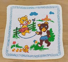 Vgt Children's Cotton Hankie With Bears And Ducks