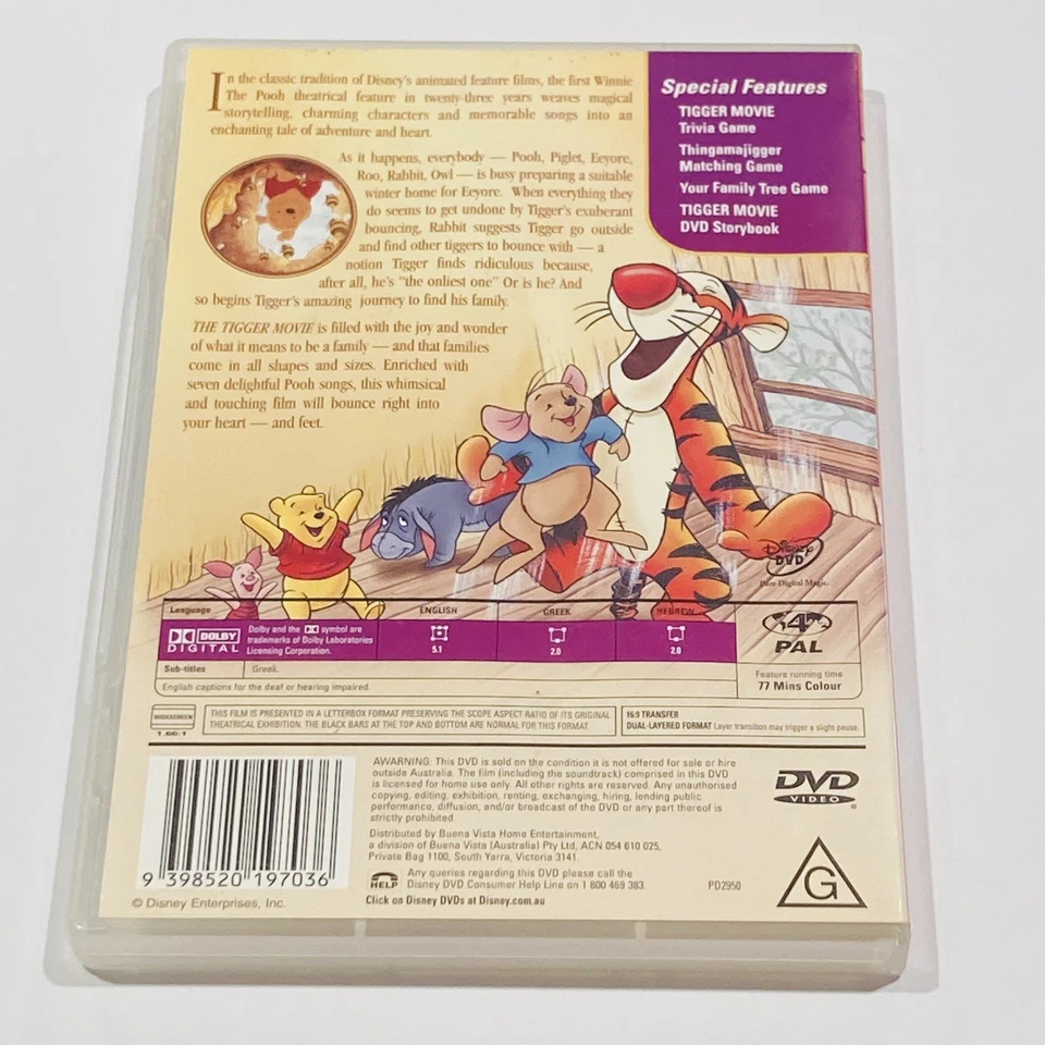 Tigger Movie, the (DVD, 1999) Fast Free Post - image 2 of 2