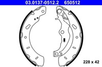 ATE Bremsbackensatz 03.0137-0512.2 FüR Transit Tourneo B460 JK Courier Ford MAX