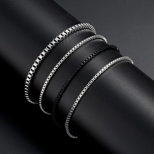 4Pcs/Set Stainless Steel Adjustable Box Chain Bracelets for Men Simple Vintage - Picture 15 of 24