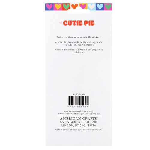 American Crafts Cutie Pie Puffy Stickers 57/Pkg-Icons Iridescent Foil 34027440 - 第 3/3 張圖片
