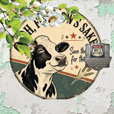 Heifer Please Irish Slang Cow Metal Sign Funny Farmhouse Wall Art Plaque