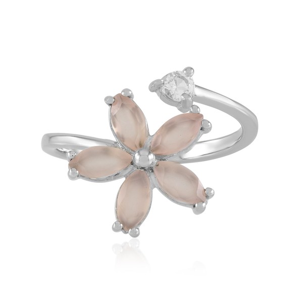Cavill Silberring Damen 925 Sterling Mit 1,25Ct Chalzedon Und 0,11Ct Topas-image