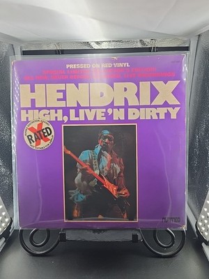 JIMI HEDRIX  HIGH LIVE 'N DIRTY RATED X BUYER DISCRETION Red Vinyl VG+/ VG
