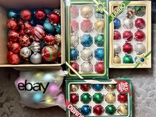 Lot Of 105 Christmas Bulbs Balls Multi-Colored Vintage