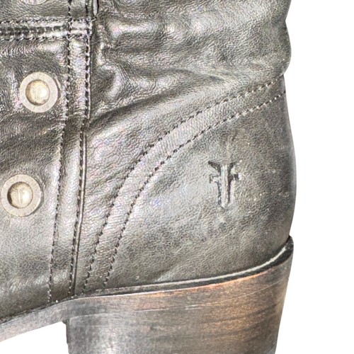 Frye Lynn Militär kurze Stiefel Damengröße 8 B schwarz Leder seitlicher Reißverschluss Schuhe - Bild 2 von 9