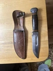 Vintage WWII/ WW2 PAL RH-34 US Military Combat Fighting Knife w/Leather Sheath