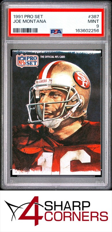 1991 PRO SET #387 JOE MONTANA 49ERS HOF PSA 9