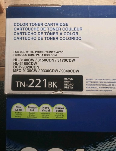 Set of 4 GENUINE Brother OEM TN221BK TN225C TN225Y TN225M Toner - SEALED - Photo 4/6
