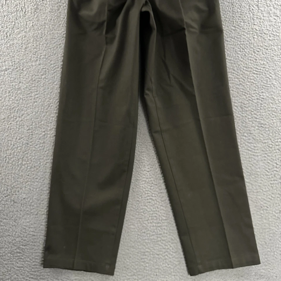 Bill Blass Mens Pants Green Size 30x32 Uncuffed Khaki Relaxed Fit 100% Cotton - Image 3 of 4