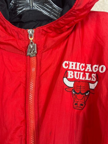 Chicago Bulls Vintage Jacket Youth Medium 10/12 Reversibile Puffer Coat NBA Retrò - Foto 14 di 21