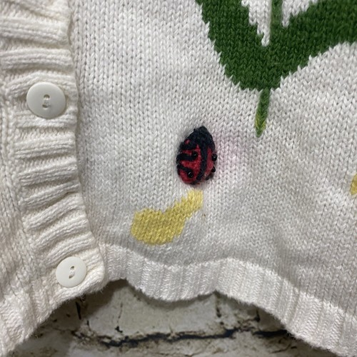 Quaker Factory Plus Sz 1X Embellished Short Sleeve Cardigan Sweater Ladybug - Picture 3 of 6