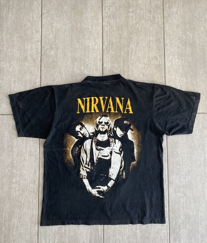 Nirvana Vintage T Shirt 90s Big Graphic Top Size Large Band Tee Single Stitch - Picture 11 of 15