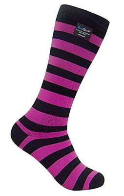 Dexshell Damen Bambus wasserdicht & atmungsaktiv Socken schwarz/pink große Größe 9-11