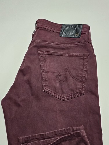 Adriano Goldschmied Men's 33x32 The Everett Slim Straight Pants Maroon - Picture 16 of 19
